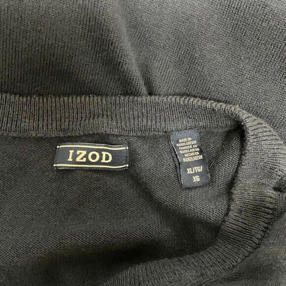 Izod Men's Size XL Navy Blue V Neck Pullover Sweater Wool Acrylic Blend - Picture 5 of 7